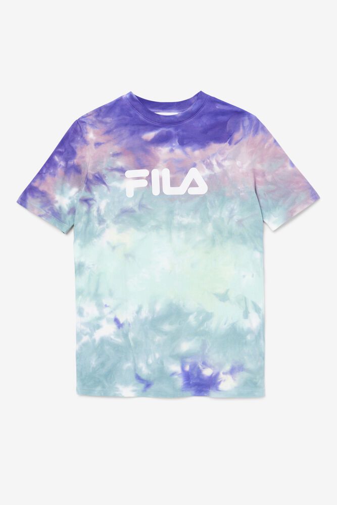 Fila Tričko Damske Alivia Tie Dye Modre - SNGHQ8940